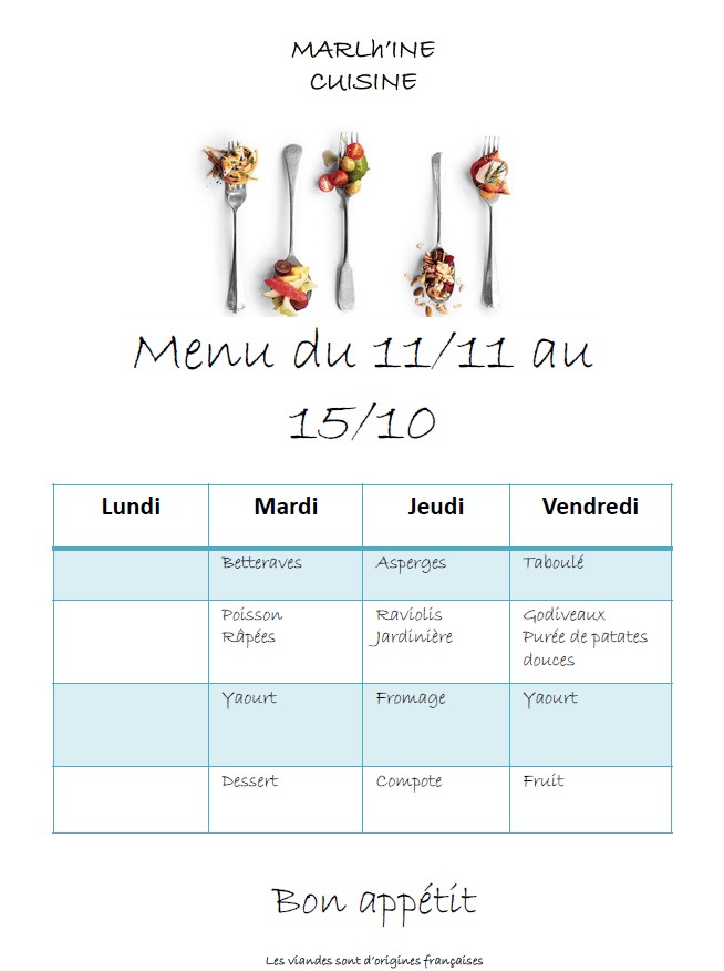 Visuel : Menus novembre 2024