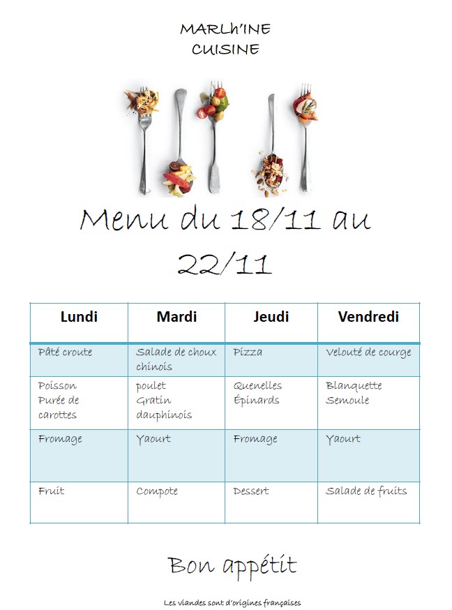 Visuel : Menus novembre 2024